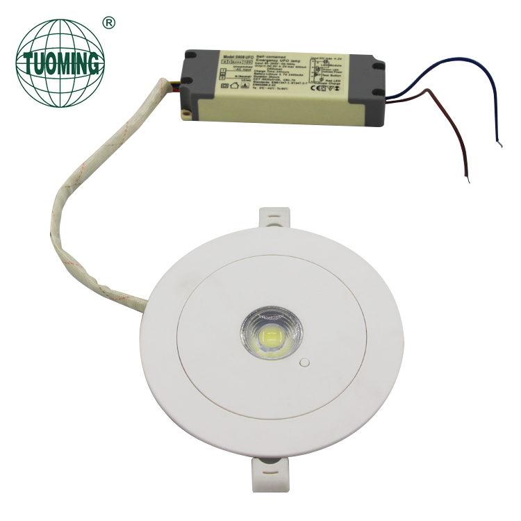 UFO led emergency spitfire  round recessed mounted 3W emergency downlight with emergency backup battery for Australia market