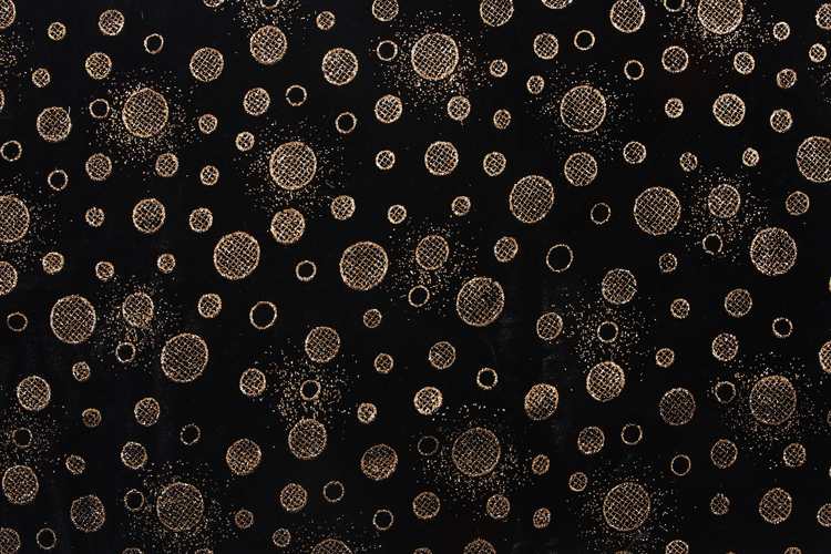 Polyester foil round pattern black cloth material micro velvet fabric textile for abaya