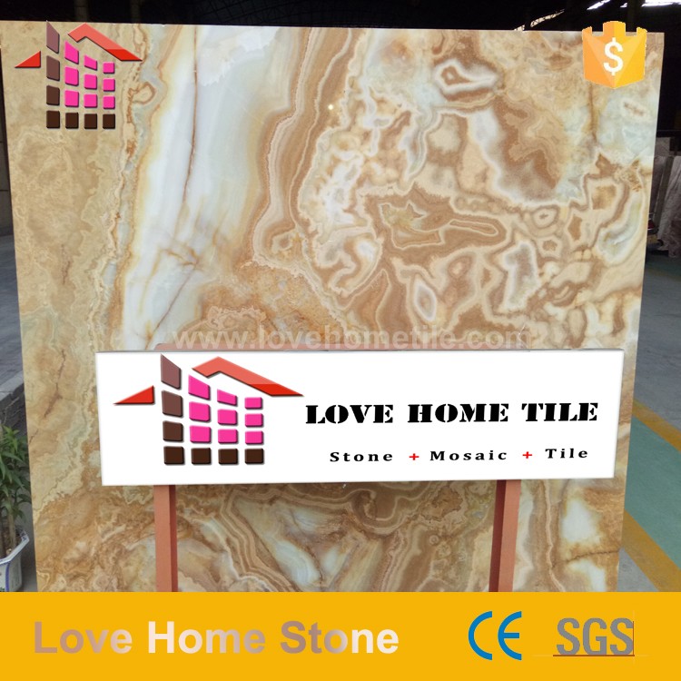 New hot sale product TV background wall tiles transparent slab Onyx marble slabs