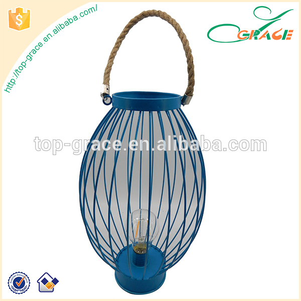 Rope Hanging Colorful Metal Line Shape LED Edison Lamp Lantern