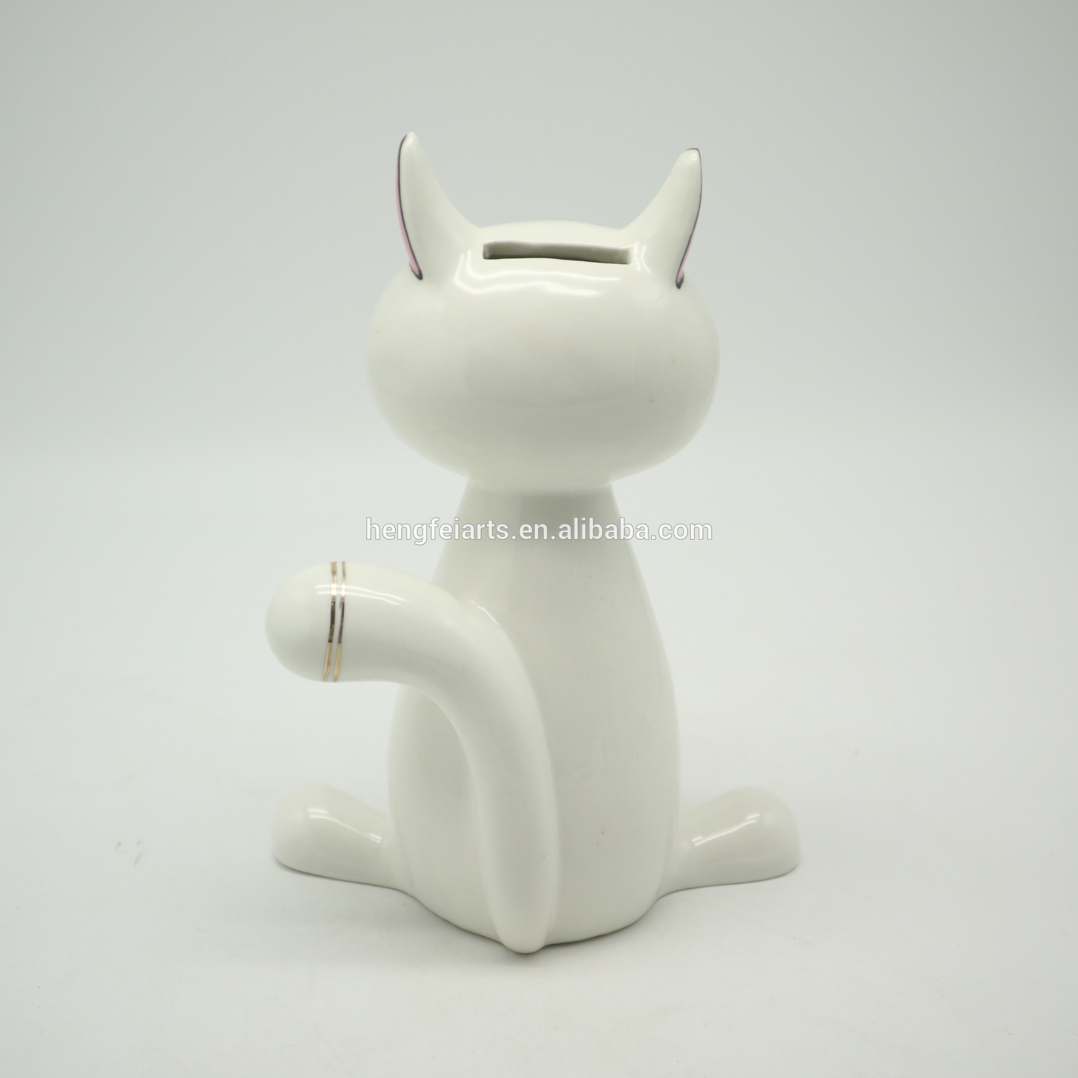 Hot Selling Custom Cute Ceramic Cat Shape Money Bank Toys for Child Gift