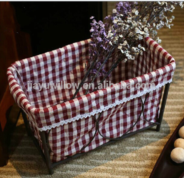 handmade rustic wire basket wire laundry basket wire easter basket with fabric liner wholesale