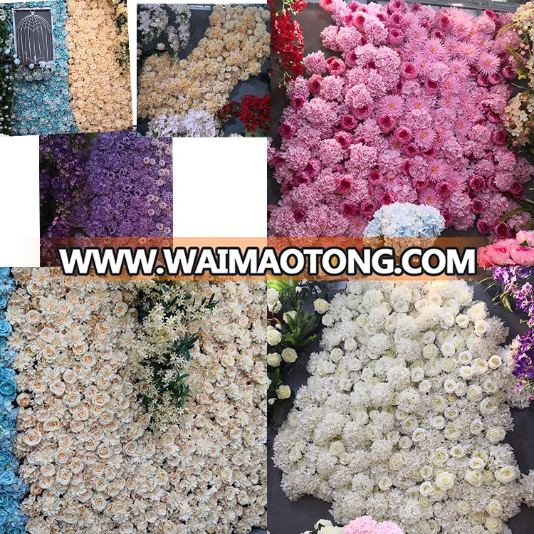 IFG flower wedding decoration wall white rose  flower wall panels with orchid 40*60/50*50