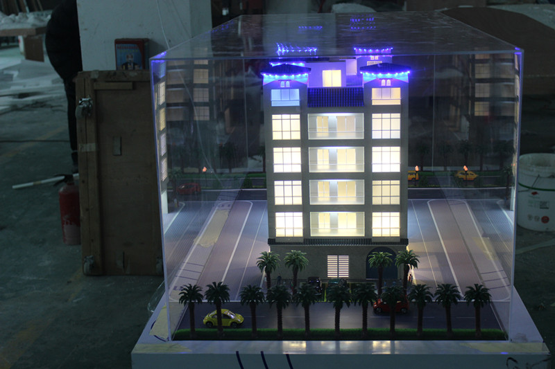 Shiny building model making for real estate / Architectural scale model with acrylic cover