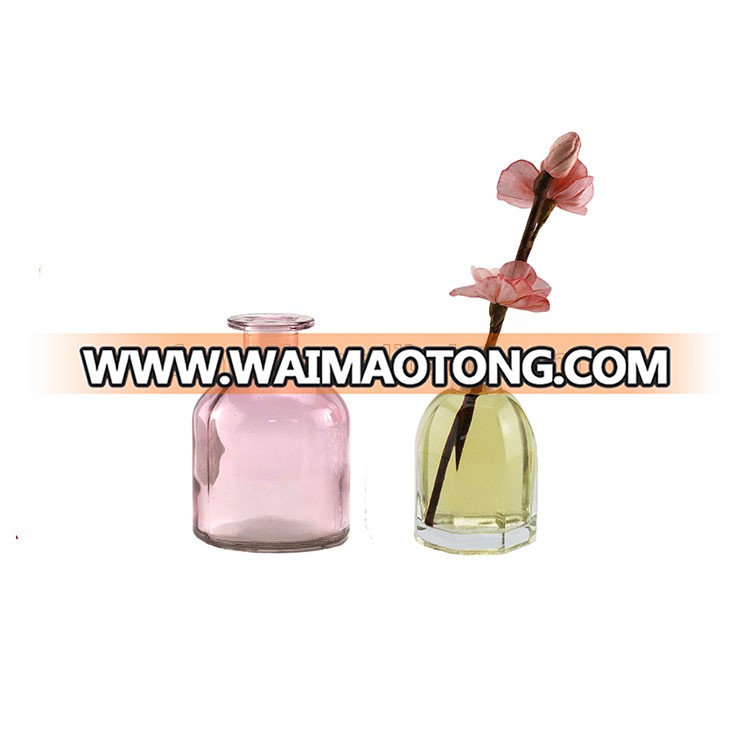 New Arrival  Custom Home Aroma Reed Diffuser Gift Set Glass Bottle With Flower