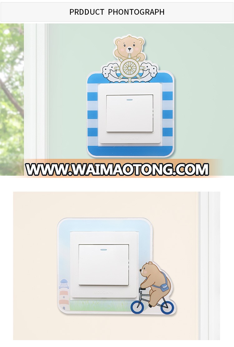 Roogo resin navy bear light single switch sticker