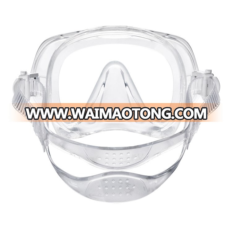 Single Lens Transparent Silicone Frameless Spearfishing Diving Mask