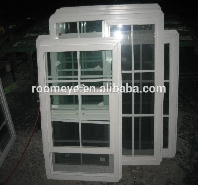 Hurricane Impact American Style 82 Series upvc Single Hung Window from Chinese Supplier