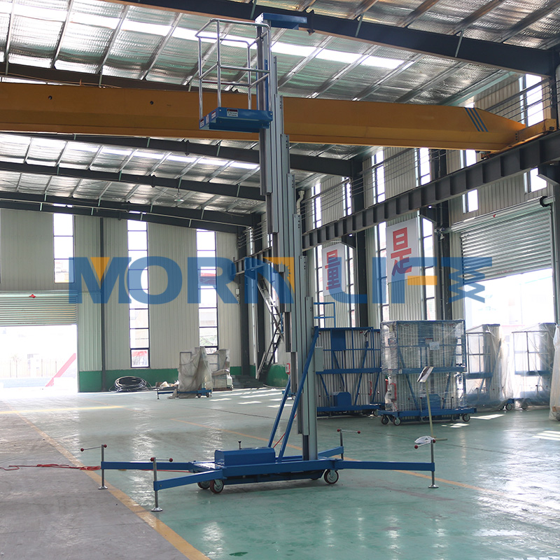 Vertical aluminum alloy mast hydraulic lifting mobile one man lift