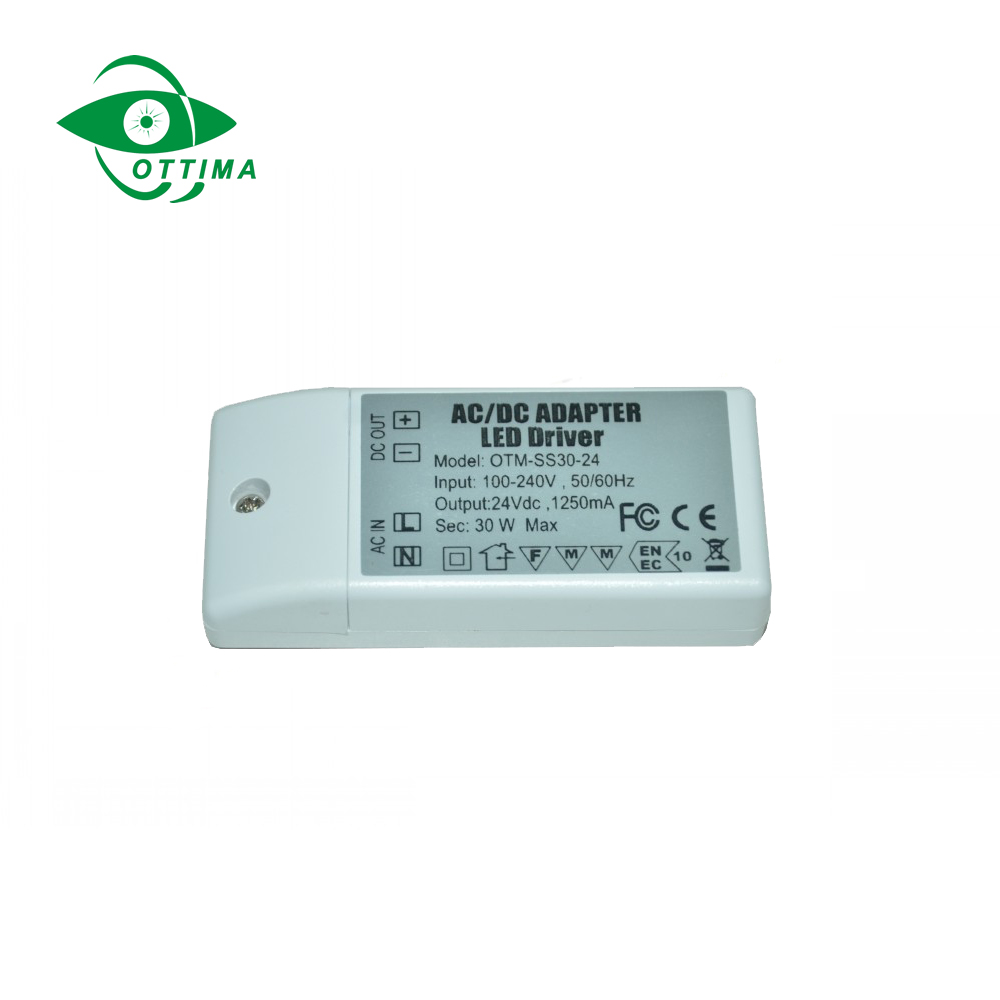 Slim 30w 12v 2.5a transformer constant voltage plastic case power supply led driver