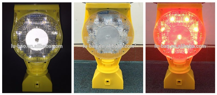 CE Approved Flashing Lamp LED Road Safety Solar Warning Barricade Light