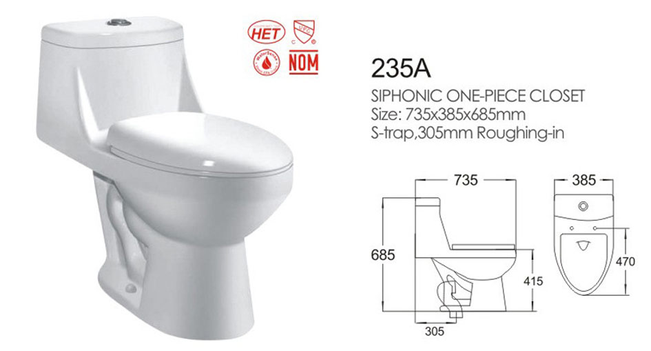 Ceramic Elongated two piece toilet, cUPC toilet # 301-HL