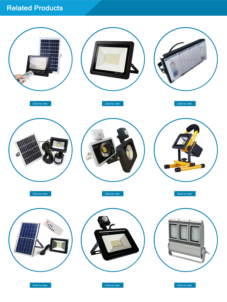 High brightness 6v SMD waterproof ip65 outdoor Aluminum 20 40 60 watt solar led flood light