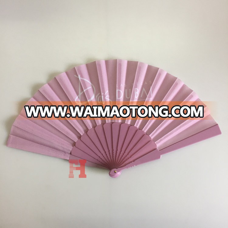 Hot products customized printed fabric plastic hand fan