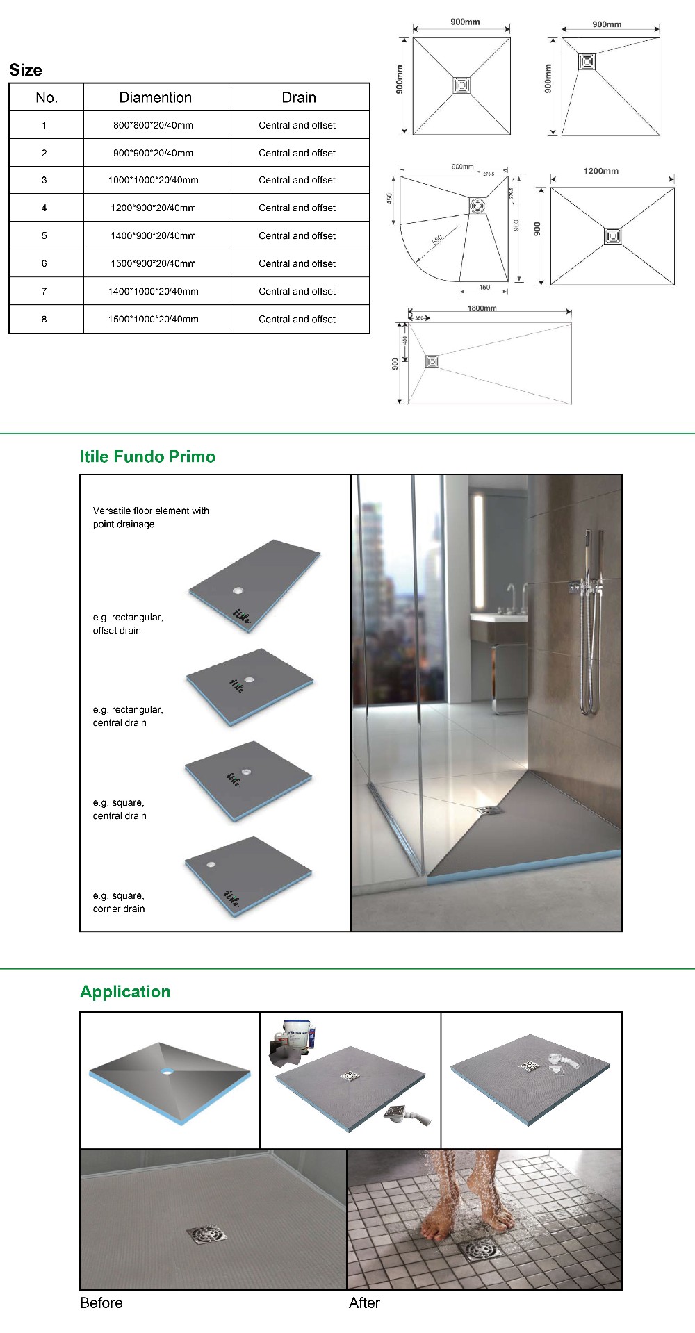 tileable xps foam shower tray shower base