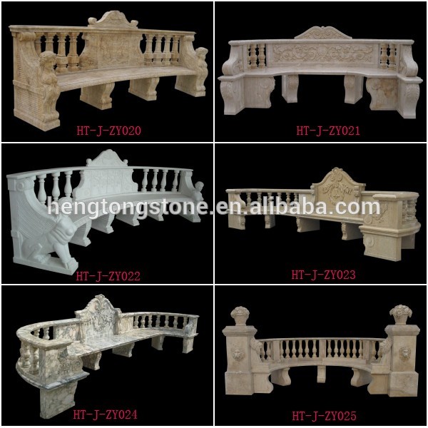 Polished Natural Marble Carving Benches