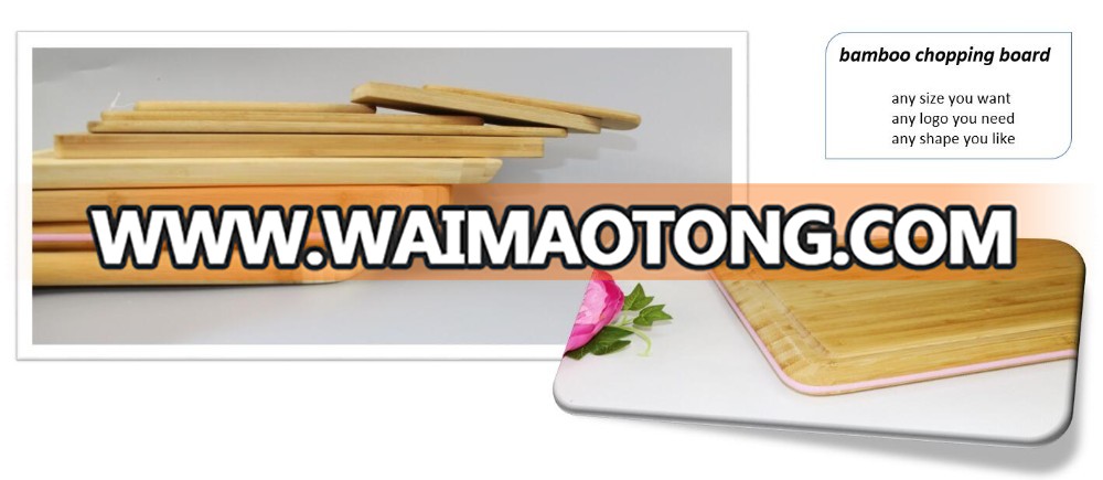 Personalized natural custom cheap square bamboo cutting board with holes