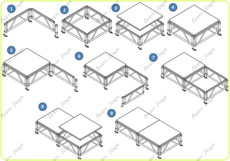 cheap widely stable mobile dancing portable stage