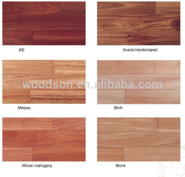 Hot Sale 3 Strip Fired Work Birch Solid Wood Flooring