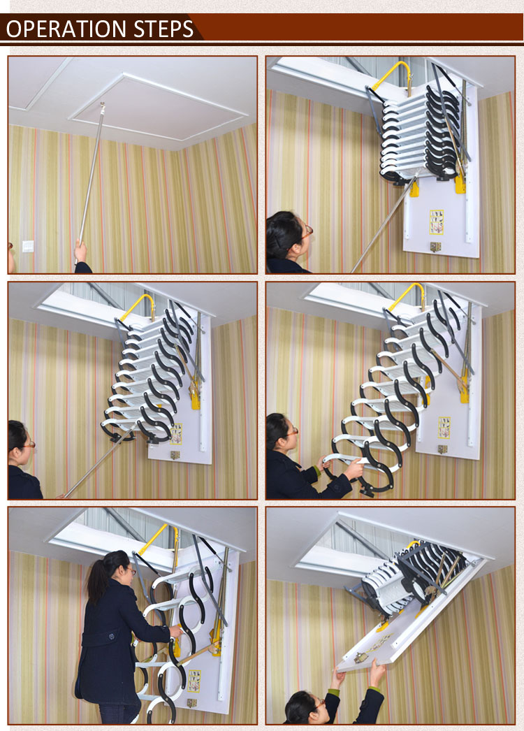 New Design Home Folding Step Ladder To Attic