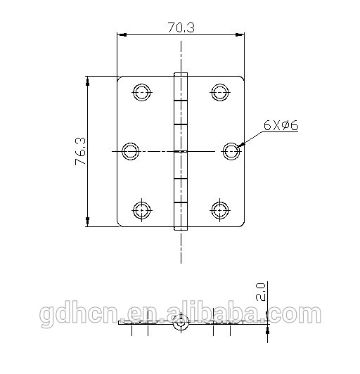 Furniture soft close butt steel hinge