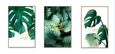 Nordic Green Plant Leaf Series Canvas Posters  3 Panel Canvas Art Wall Art For Living Room Home Decor