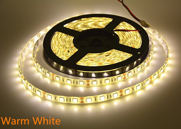 Ultra Bright 12V Flexible Light Strip Warm White 300 Units 5050 LEDs Waterproof LED Tape Light