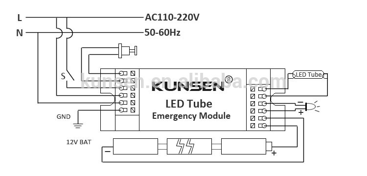 Factory offer 230V output voltage led emergency conversion kit for Led tube