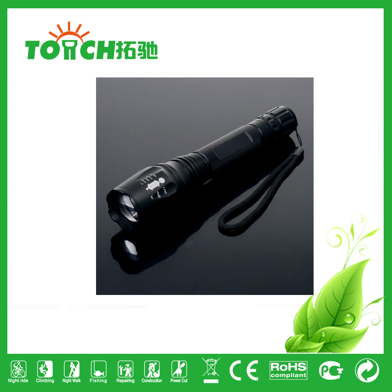 5 modes made in China Strong power LED flashlight adjustable brightness zoom torch lights