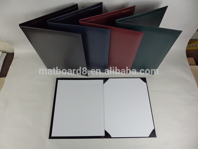 wholesale handmade A4 leather certificate folder in different color