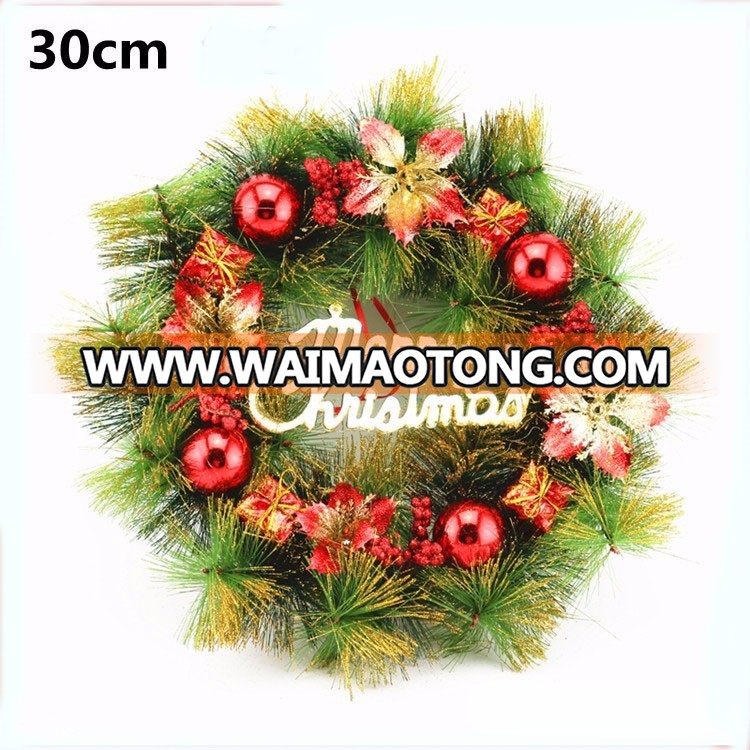 Factory customize different size 30cm,40cm,50cm,60cm pine needle decorative christmas garland