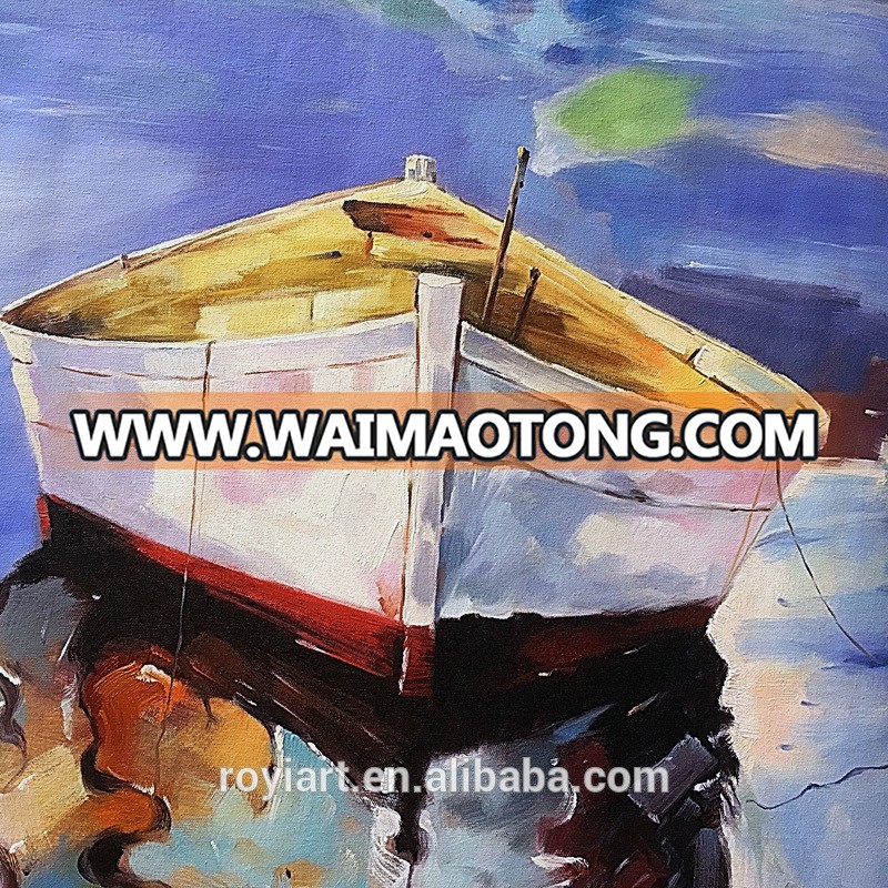 Handmade Thick strokes abstract boat knife oil painting on canvas popular sell good price