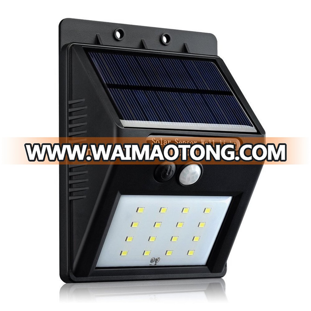 Solar Powered Motion Sensor Wall Flood Light for Outdoors Weatherproof solar garden light with 20LED solar sensor light for gard