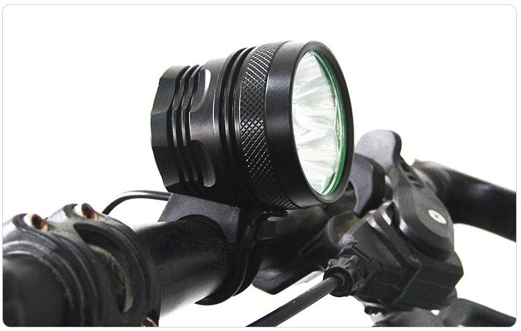 8 x CREE XML XM-L T6 LED 12000LM aluminum led bike light with battery pack