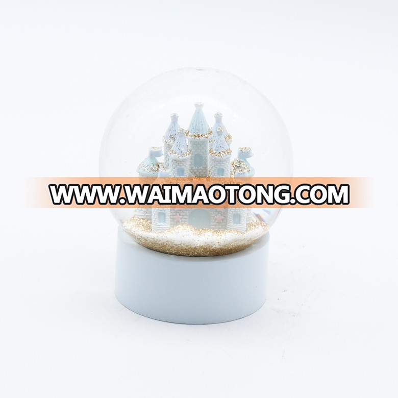 Custom made high quality birthday girl's gift dreamlike castle glass snow globe