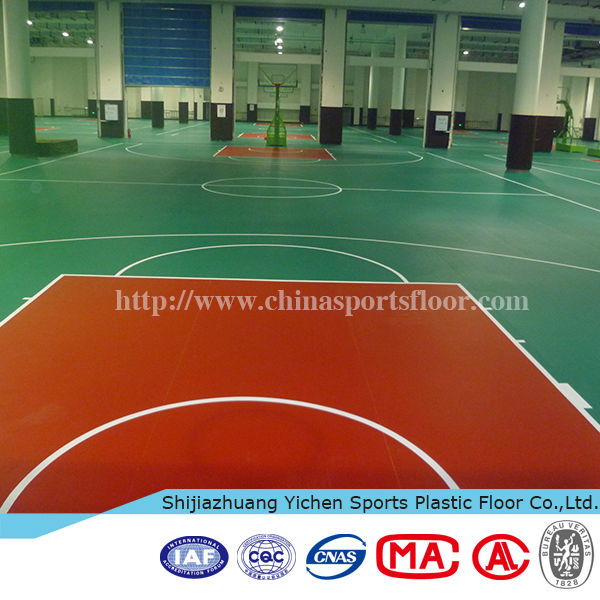 Wood pattern pvc plastic floor for sports court