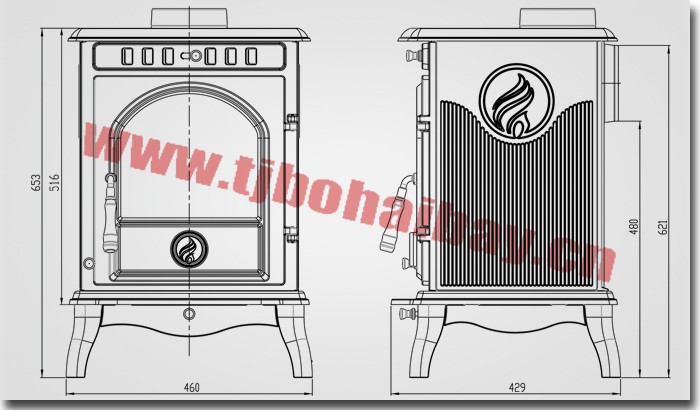 BHB high-temperature resistant glass material wood-burning stove