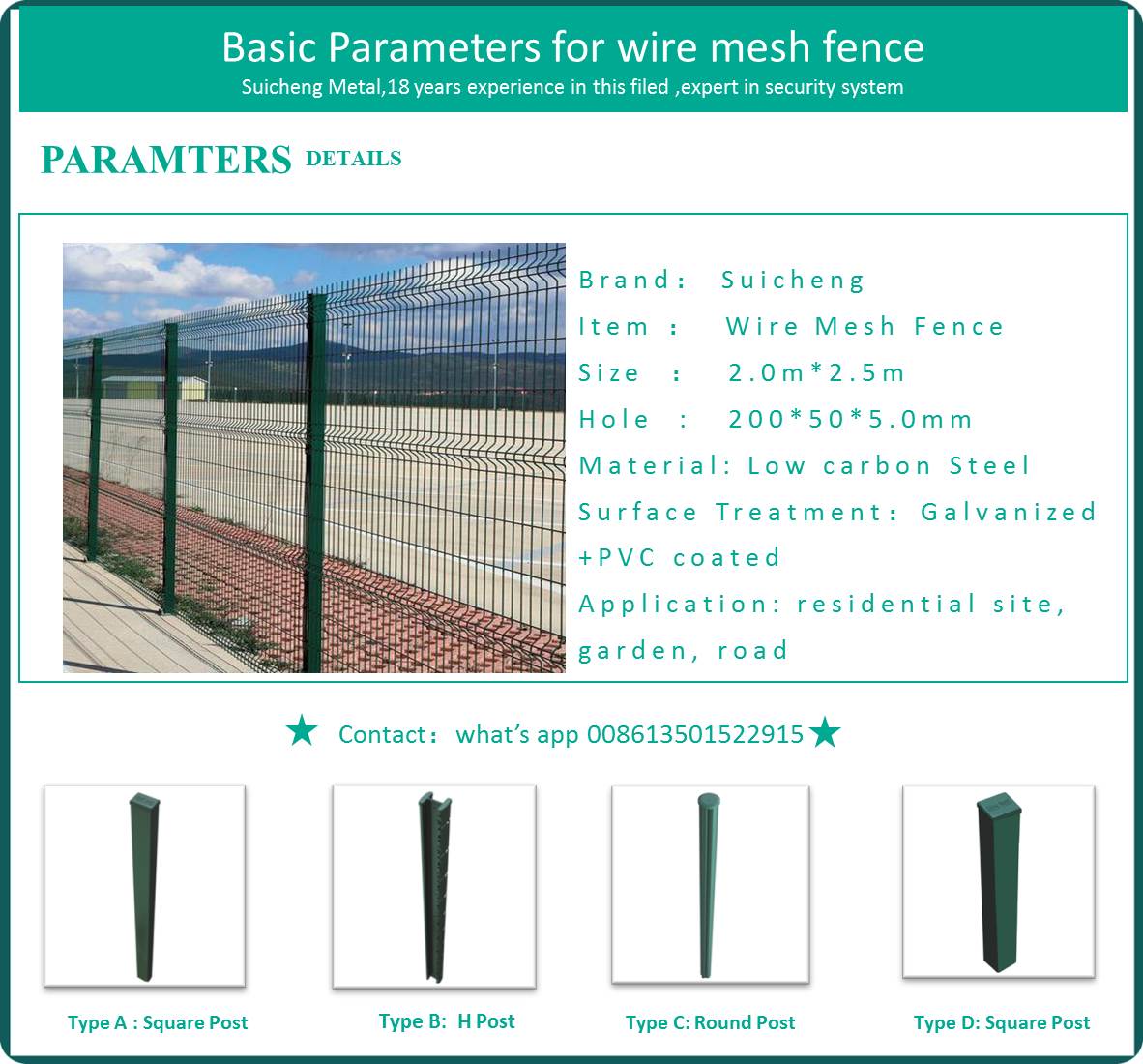 2018 Year Guangzhou Factory Free Sample Galvanized and PVC Coated Wire Mesh Security Fence