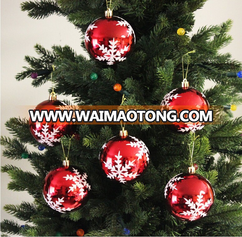 Hand Painted Christmas Ball  Plastic Xmas Ball Hanging Holiday Wedding Party Decoration