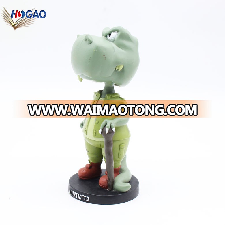 Hot sale resin hippo animal figurine bobble head for home decoration