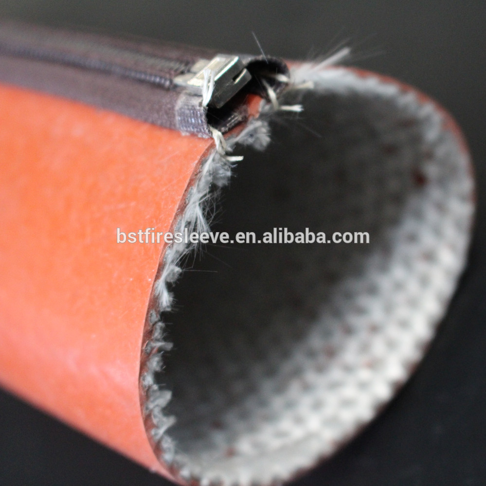 Silicone Fiberglass Fire Sleeve with Zipper