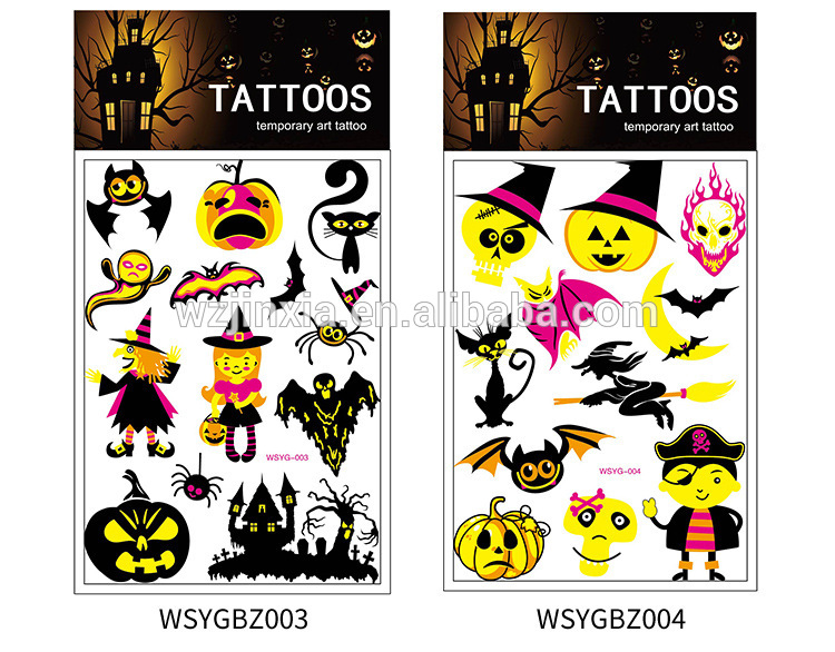 Hot sale Fluorescent body temporary tattoo sticker