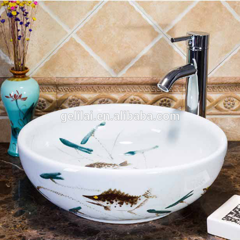 Latest style round shape with shampoo sink price bathroom basin