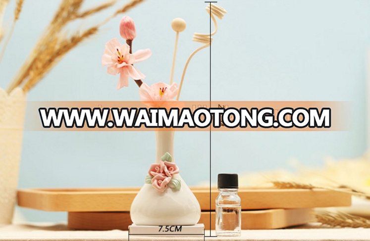 home decorative ceramic aroma diffuser fragrance oil ceramic vase aroma reed diffuser