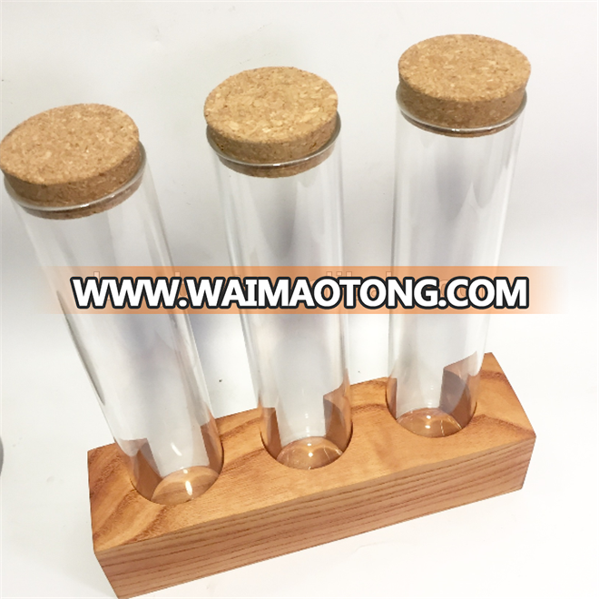 Factory Price Wooden Test Tube Rack Display Shelf for Coffee Bean,Spice,Essential Oil