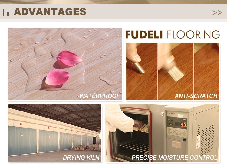 Fudeli luxury designed red multilayer oak wood parquet flooring tiles