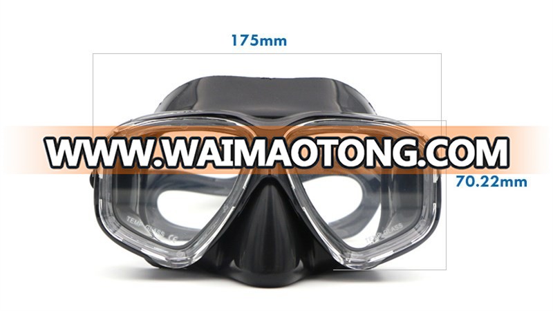 Factory Direct Supply Light Weight Silicone Tempered glass Diving Mask