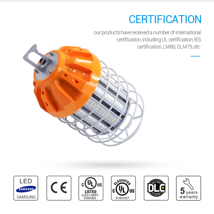 China manufacturer 100W LED Work Bulb LG5630 Temporary Working high bay light 1900-6500K use in warehouse