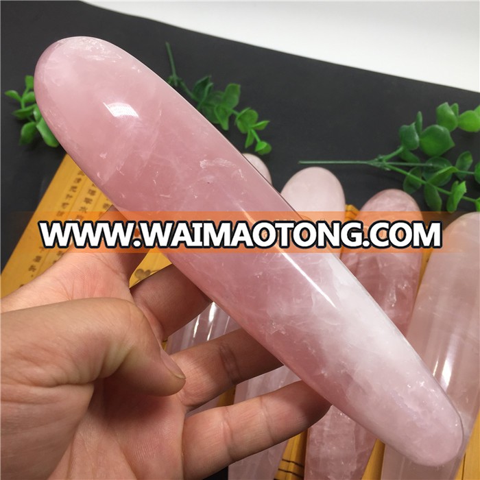 Natural Rose Quartz Crystal Dildo Artificial Penis Sex Toy Penis for Women