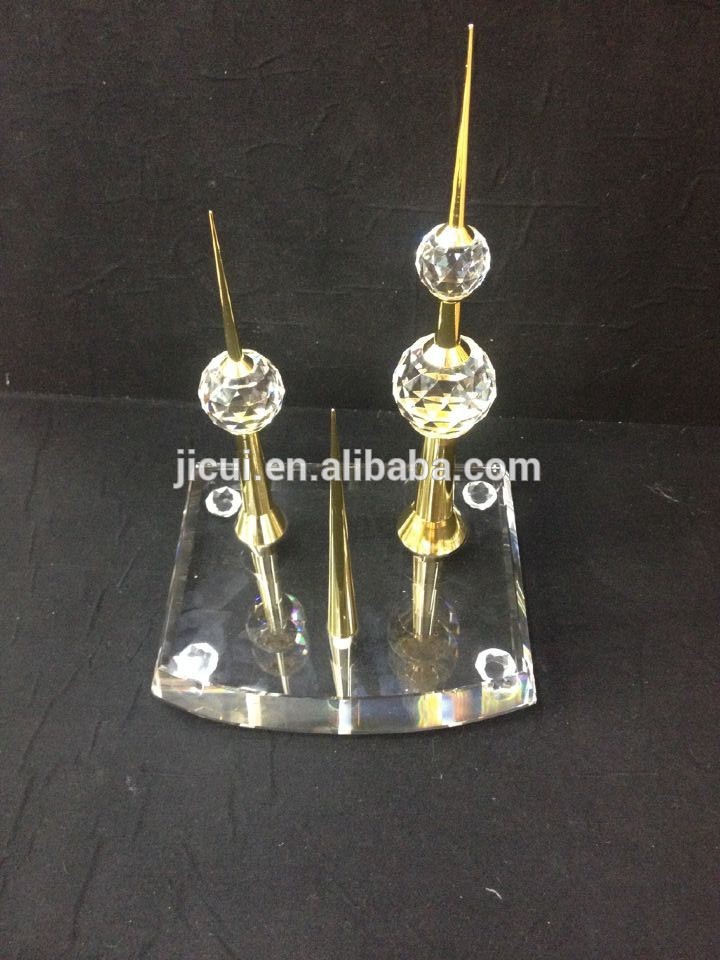 Hight Quality Crystal 24k Kuwait tower model for souvenir gift JC-05